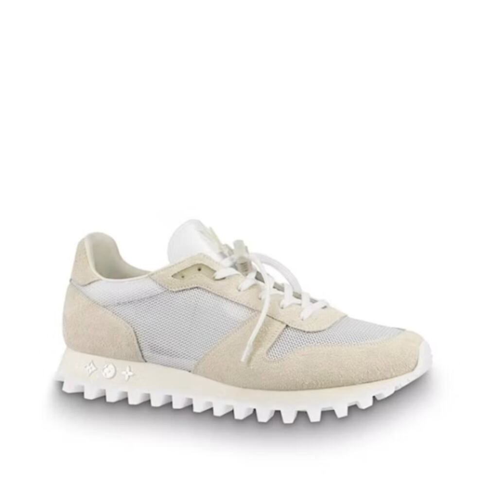 LOUIS VUITTON Runner Sneakers Mesh Suede Bone Ivory White Sz 11 $1270